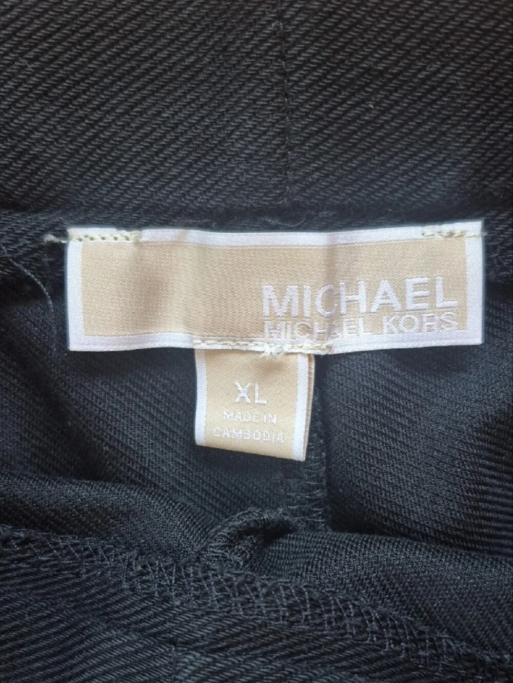Michael Kors Black Ponte Pull-On Pants with Gold Button Details